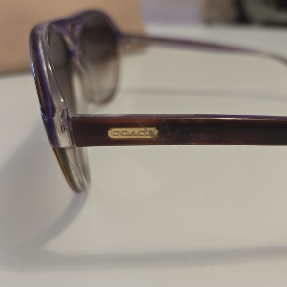 Coach Plum Tortoise Aviator Sunglasses - Picture 4 of 5